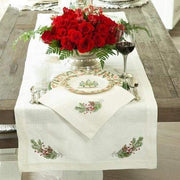Natale Sprig Linen Table Runner by Crown Linen Designs Table Runners Crown Linen Designs 