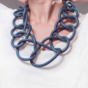 COLL36 Neo Neoprene Rubber Chain Necklace by Neo Design Italy Jewelry Neo Design Blue 