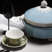 Pearl Symphony Blue Low Cup Saucer, 5.9" by Nymphenburg Porcelain Nymphenburg Porcelain 