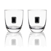 Elevo Double Old Fashioned Glasses, set of 2 by ANNA New York Glassware Anna Obsidian 
