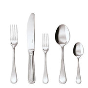 Perles 5 Piece Place Setting by Sambonet Flatware Sambonet Mirror Finish, Solid Handle 