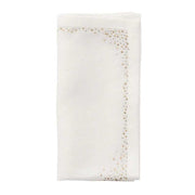Pin Dot Linen Napkins, Set of 4, 21” by Kim Seybert Cloth Napkins Kim Seybert White/Gold/Silver 