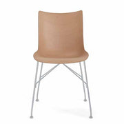 P/Wood Chair by Philippe Starck for Kartell Chair Kartell Basic Veneer Light Wood Chrome 