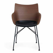 Q/Wood Chair by Philippe Starck for Kartell Chair Kartell Basic Veneer Dark Wood Black Seat Black 