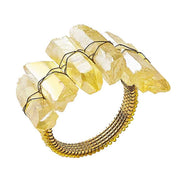 Radiant Crystal Napkin Rings Set of 4 by Kim Seybert Napkin Rings Kim Seybert Yellow 