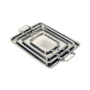 Rectangular Tray with Handles by Match Pewter Serving Tray Match 1995 Pewter 