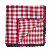 Check Cotton Tablecloth, 110" x 54" by Kim Seybert Cloth Napkins Kim Seybert Red/Navy 