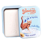 Tabby Cat Tin Box Coton Soap, 200 g by La Savonnerie de Nyons Bar Soaps La Savonnerie de Nyons 