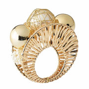 Regent Ivory & Gold Napkin Ring, Set of 4 by Kim Seybert Napkin Rings Kim Seybert 