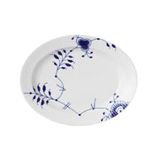 Blue Fluted Mega Oval Dish, 12.25" by Royal Copenhagen Dinnerware Royal Copenhagen 
