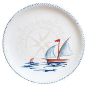 Sailboat Round Tray/Charger/Cake Plate, 12.5" by Abbiamo Tutto Dinnerware Abbiamo Tutto 