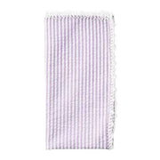 Seersucker Striped Cotton Napkins, Set of 4, 21” by Kim Seybert Cloth Napkins Kim Seybert Lilac/White 