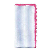 Seersucker Striped Cotton Napkins, Set of 4, 21” by Kim Seybert Cloth Napkins Kim Seybert Periwinkle/Pink 