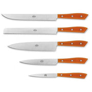 Compendio Kitchen Knives with Polished Blades and Lucite Handles, Set of 5 by Berti Knive Set Berti 
