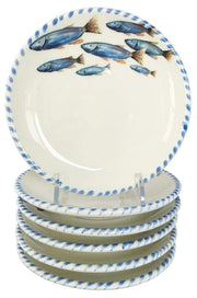 Lake Fish Canape Plates Set of 6, 5.75" by Abbiamo Tutto Dinnerware Abbiamo Tutto 