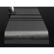 Chilewich: Tuxedo Stripe Woven Vinyl Runner 19" x 57" and 14" x 76", Silver CLEARANCE Placemat Chilewich Tete a Tete Runner (19" x 57") Tux Stripe Silver 