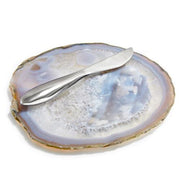Ita Cheese Plate and Forma Spreader by ANNA New York Cheese Tray Anna Smoke Agate & Silver 