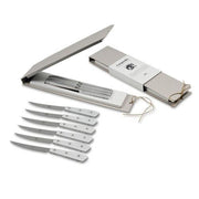 Compendio Steak Knives with Polished Blades and Lucite Handles, Set of 6 by Berti Knive Set Berti 