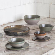 Surface Stoneware Deep Plate, Grey/Indi Grey, 9", Set of 4 by Sergio Herman for Serax Dinnerware Serax 