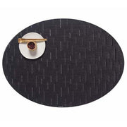 Chilewich: Bamboo Woven Vinyl Placemats, Set of 4 Placemat Chilewich Oval 14" x 19.25" Jet Black 