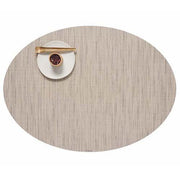 Chilewich: Bamboo Woven Vinyl Placemats, Set of 4 Placemat Chilewich Oval 14" x 19.25" Oat 