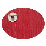 Chilewich: Bamboo Woven Vinyl Placemats, Set of 4 Placemat Chilewich Oval 14" x 19.25" Poppy 