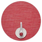Chilewich: Bamboo Woven Vinyl Placemats, Set of 4 Placemat Chilewich Round 15" Dia. Poppy 