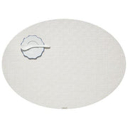 Chilewich: Bay Weave Woven Vinyl Placemats, Set of 4 Placemat Chilewich Oval 14" x 19.25" Vanilla 