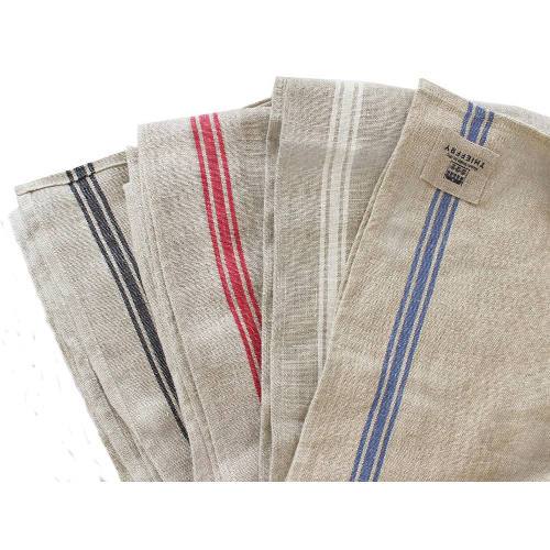 Thieffry Red Monogramme Linen Dish Towel