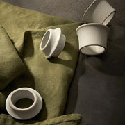 Terra Cuff Porcelain Napkin Rings, Stone, Set of 4 by L'Objet Napkin Rings L'Objet 