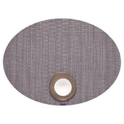 Chilewich: Thatch Woven Vinyl Placemats, Set of 4 Placemat Chilewich Oval 14" x 19.25" Pewter 