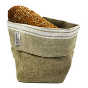 French Monogramme Linen Bread Basket by Thieffry Freres & Cie Bread Basket Thieffry Freres & Cie White 