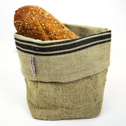 French Monogramme Linen Bread Basket by Thieffry Freres & Cie Bread Basket Thieffry Freres & Cie Black 