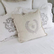 Bumble Bee with Ruffle Decorative 20" x 20" Embroidered Throw Pillow by Crown Linen Designs Pillows Crown Linen Designs 