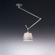 Tolomeo Off-Center Shade Suspension Lamp by Michele de Lucchi for Artemide Lighting Artemide 14" Silver Fiber 