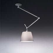 Tolomeo Off-Center Shade Suspension Lamp by Michele de Lucchi for Artemide Lighting Artemide 17" Silver Fiber 