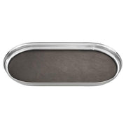 Manhattan Oval Stainless Steel Tray with Leather Insert, 13.78" by Georg Jensen Tray Georg Jensen 