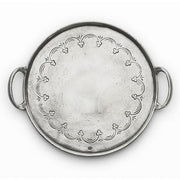 Vintage Round Pewter Tray with Handles, 9.25" by Arte Italica Tray Arte Italica 