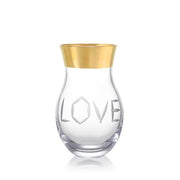 Love 10.6" Gold Vase by Rony Plesl for Ruckl Glassware Ruckl 
