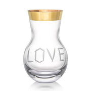 Love 16.9" Gold Vase by Rony Plesl for Ruckl Glassware Ruckl 