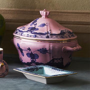 Oriente Italiano Iris Small Squared Vide Poche, 7" by Gio Ponti for Richard Ginori Plate Richard Ginori 