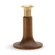 Candleholder by Valerie Chomarat for When Objects Work Candleholder When Objects Work 4.7" h.; 3.5" base with 1.1" holder Walnut Wood/Brass 