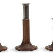 Candleholder by Valerie Chomarat for When Objects Work Candleholder When Objects Work 7" h.; 4.7" base with 2.3" holder Walnut Wood/Bronze 