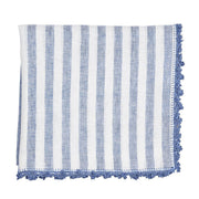 Linea Tablecloth, 110" x 54" by Kim Seybert Cloth Napkins Kim Seybert White/Blue 