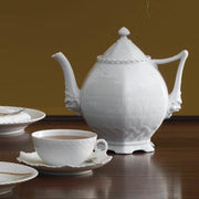 White Fluted Full Lace Tea Cup & Saucer by Royal Copenhagen Dinnerware Royal Copenhagen 