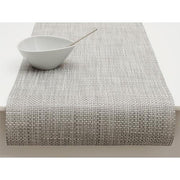 Chilewich: Basketweave Woven Vinyl Placemats Sets of 4 & Runners Placemat Chilewich Runner 14" x 72" White/Silver BW 